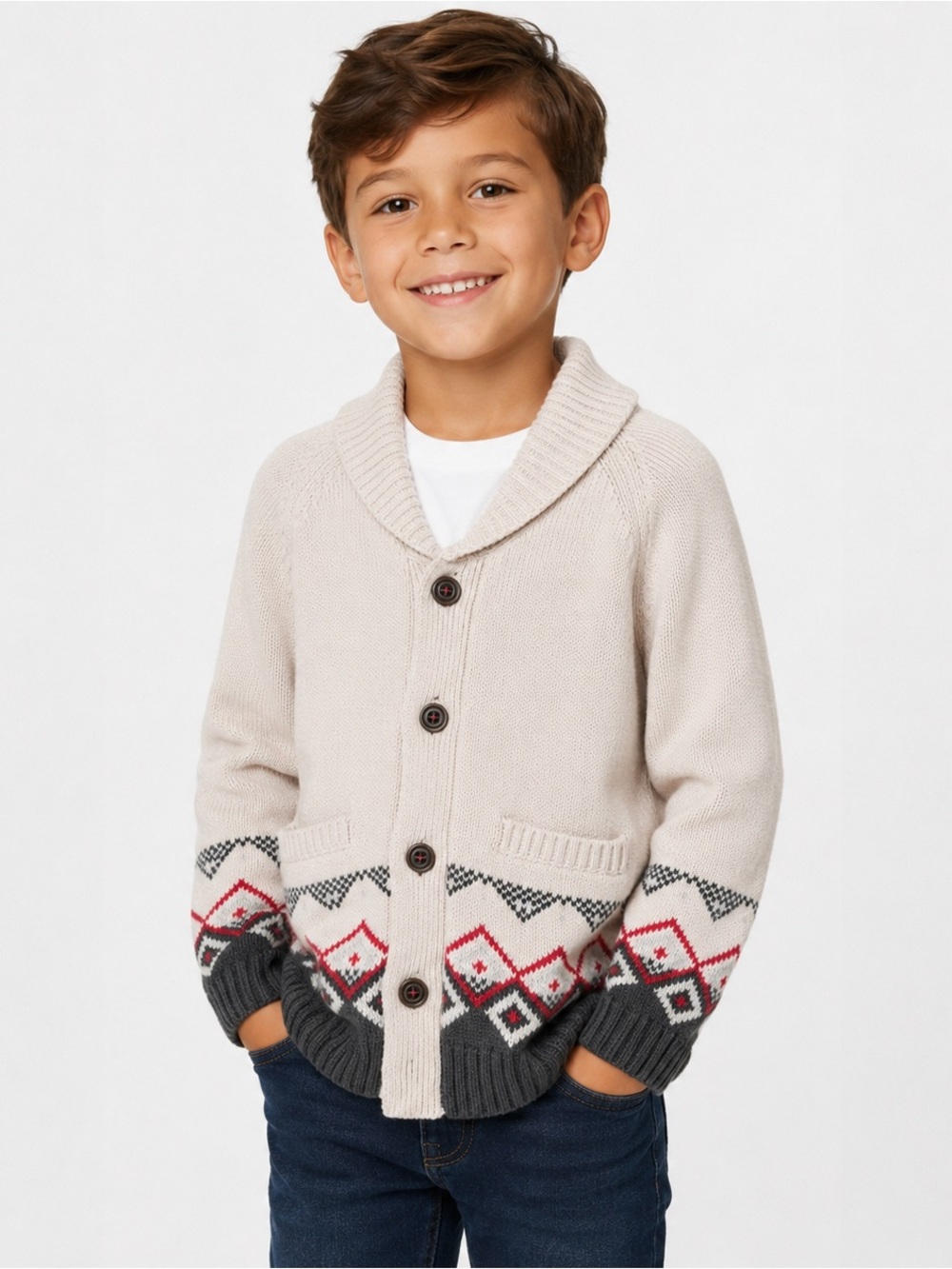 Hatley Majestic Stag Shawl Collar Cardigan Size 6